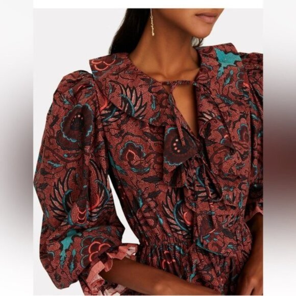 Ulla Johnson Caris Carmine Batik Mini Dress Women Size 10 - Picture 10 of 10